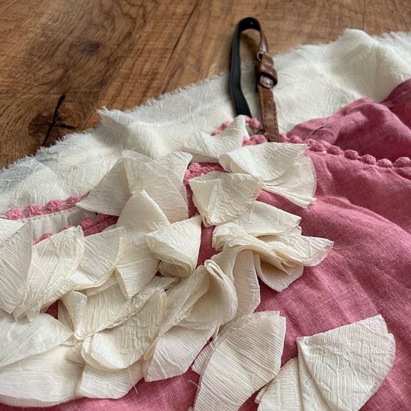 Ciel Pink Dress with leather straps and cream details - Picture 8 of 9